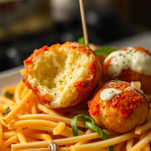 Un piatto di suppl&radic;&uml; romani caldi con mozzarella filante