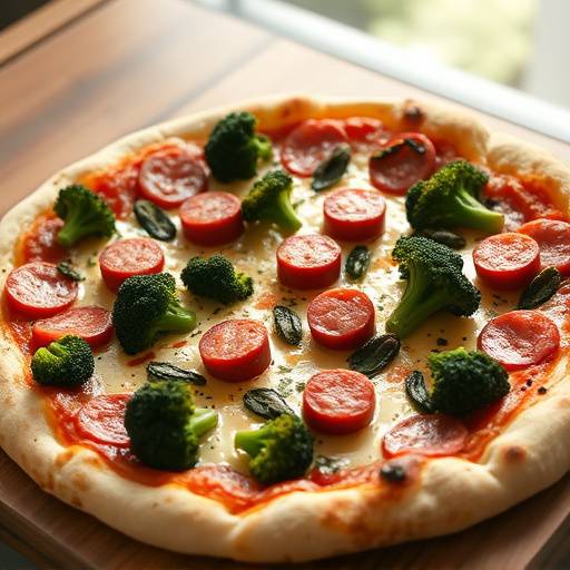 Una pizza rustica con salsiccia fresca e friarielli saltati